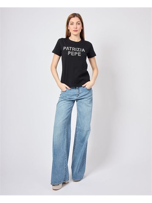 T-shirt femme Patrizia Pepe avec logo à paillettes PATRIZIA PEPE | 2M4426-J277K103